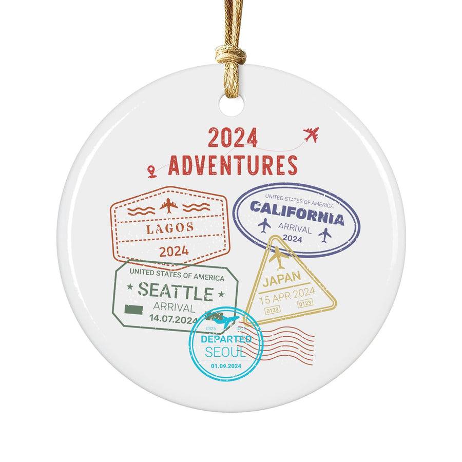Personalized 2025 Travel Ornament: Ceramic Adventure Keepsake