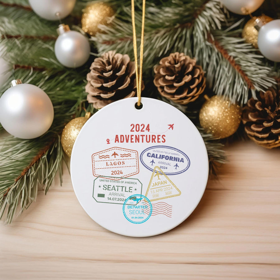 Personalized 2025 Travel Ornament: Ceramic Adventure Keepsake