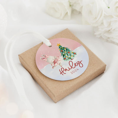 Personalized Ballerina Bunny Christmas Ornament: Girls Keepsake Gift