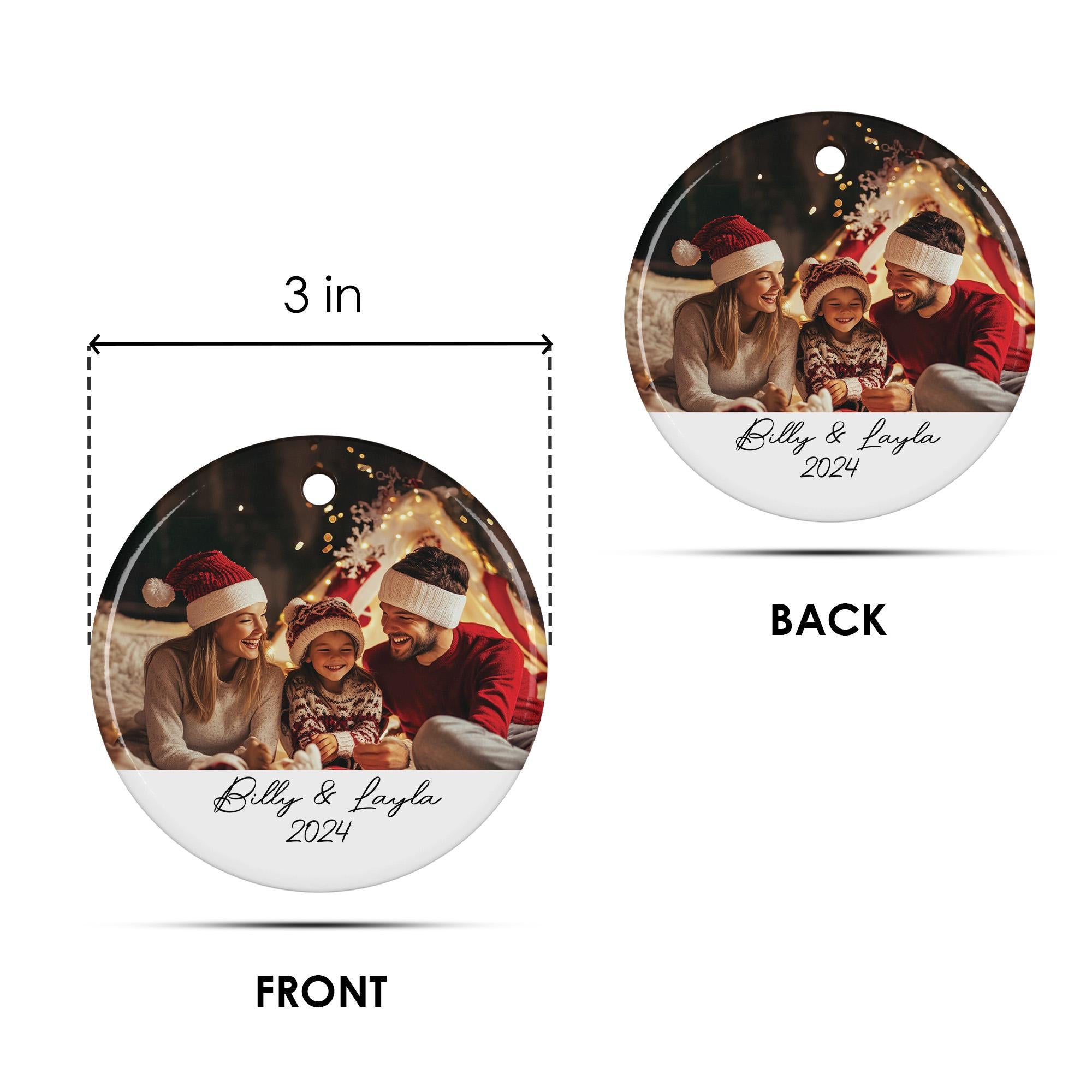 Personalized Photo Christmas Ornament: Custom Ceramic Family Keepsake