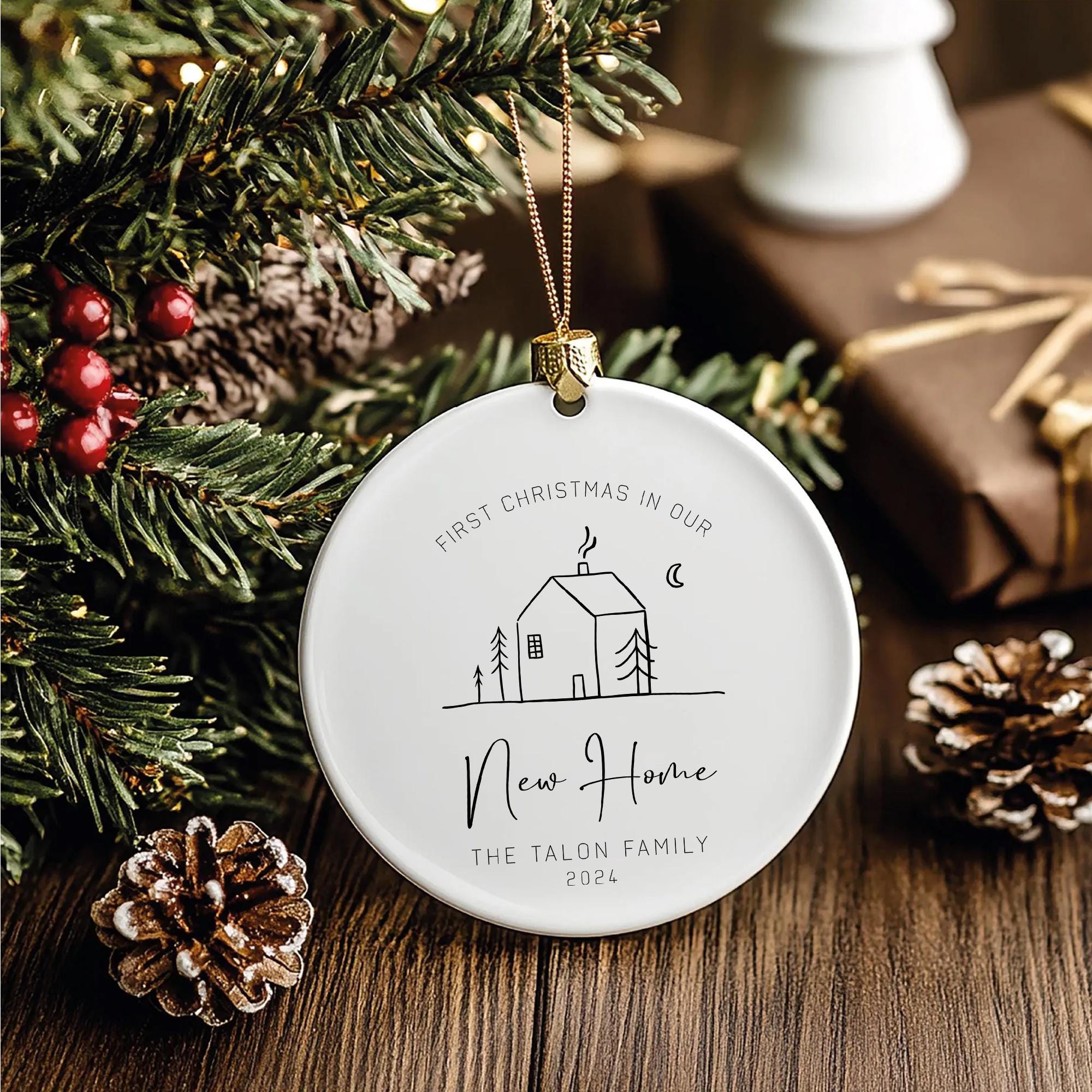 First Christmas in Our New Home Ornament 2025: Personalized Ceramic Keepsake