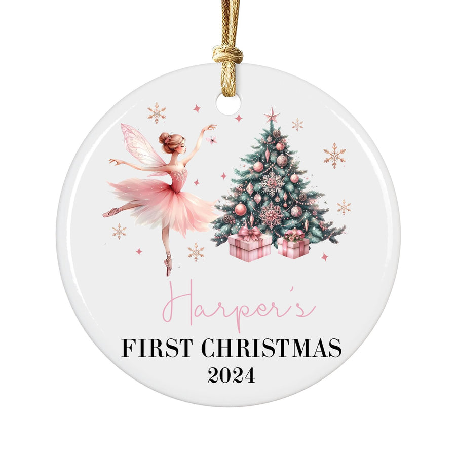 Personalized Baby Girl First Christmas Ornament 2025: Fairy Ballerina Keepsake