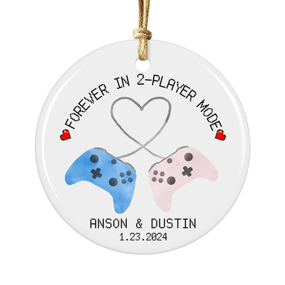 Personalized Gamer Couple Ornament 2025: Forever in 2-Player Mode