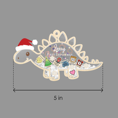 Personalized Dinosaur First Christmas Ornament: Baby's 1st Christmas