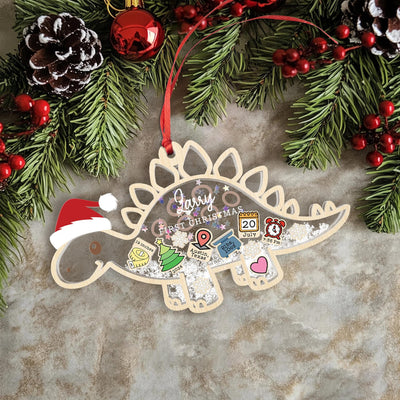Personalized Dinosaur First Christmas Ornament: Baby's 1st Christmas