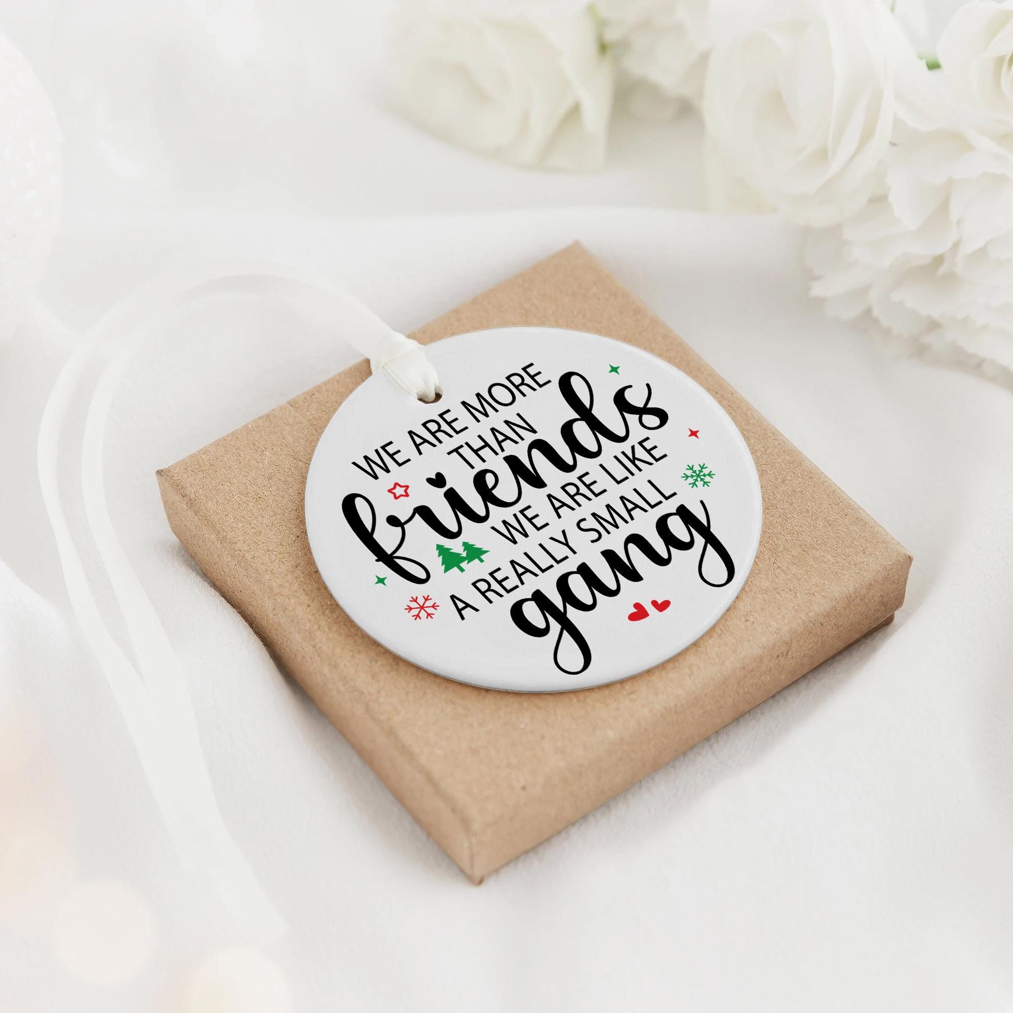 Personalized Christmas Ornament for Friends – Friendship Ornament – Best Friend Ornament Christmas – 3" Ceramic Keepsake