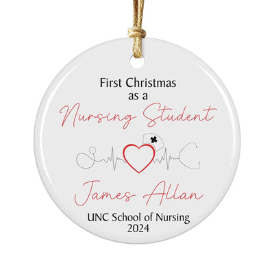 Personalized Nursing Student First Christmas Ornament: Stethoscope Keepsake