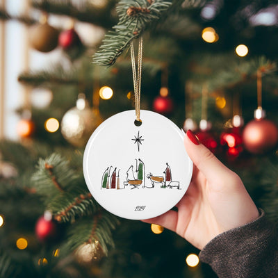 Minimalist Nativity Scene Ornament 2025 - Christian Ornament Christmas Gift - Baby Jesus Ornament - Christmas Nativity Scene Ornament