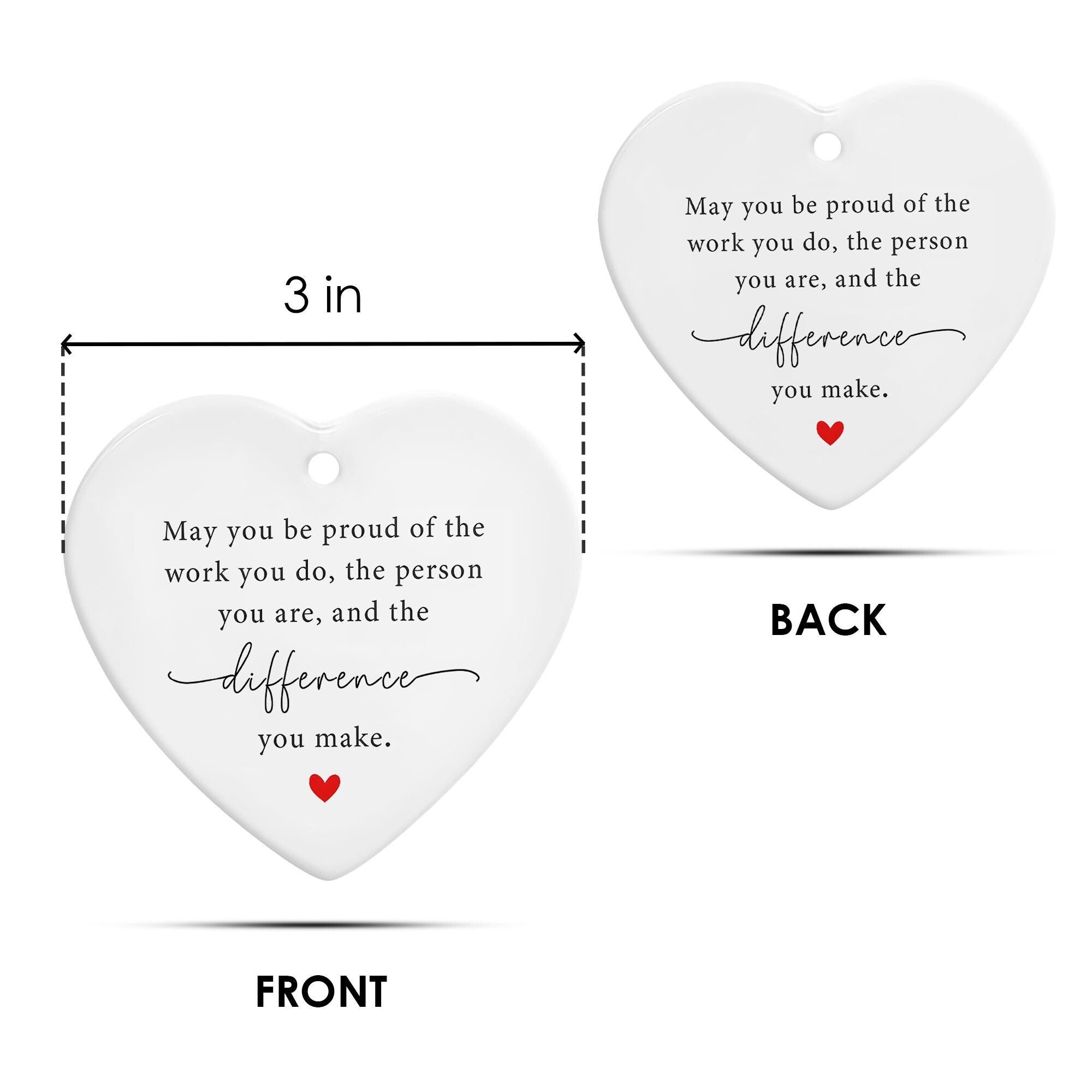 Inspirational Heart Ornament: Proud of You Ceramic Keepsake