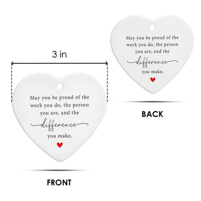 Inspirational Heart Ornament: Proud of You Ceramic Keepsake