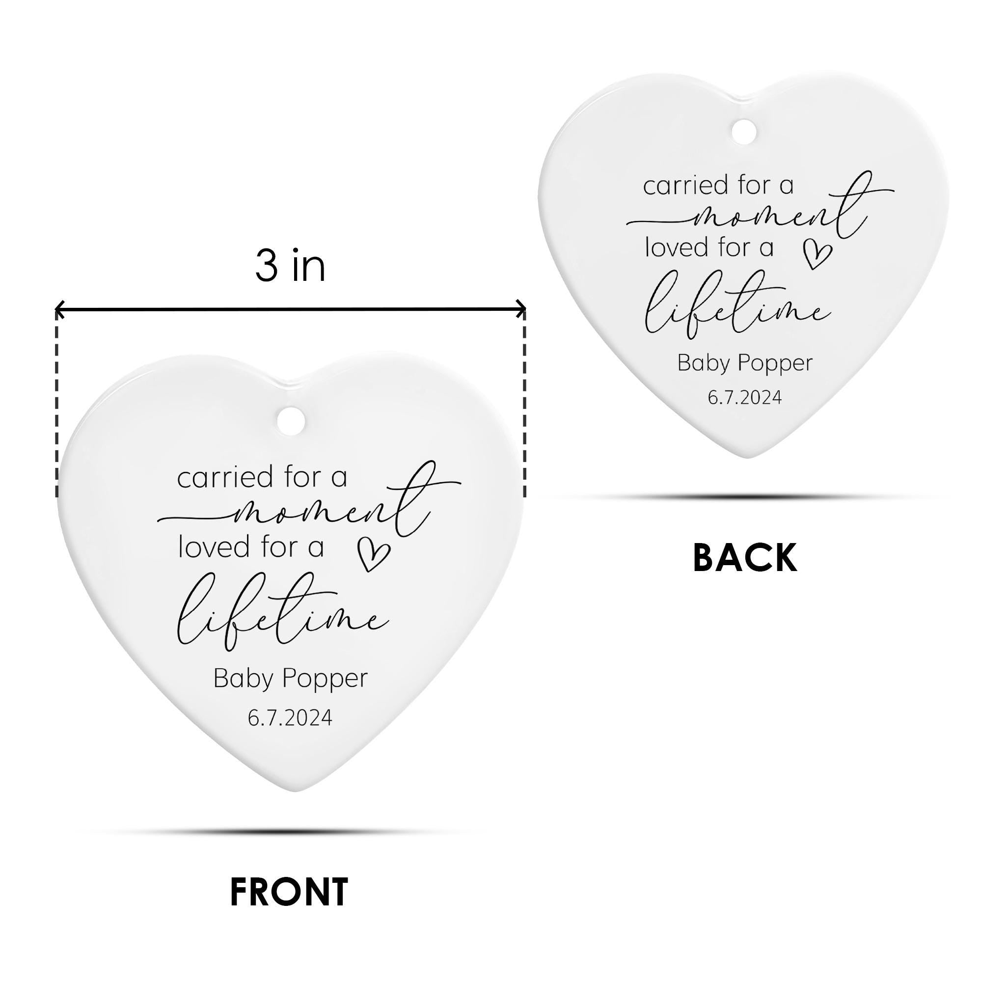 Personalized Memorial Heart Ornament 2025: Baby Loss Remembrance Keepsake