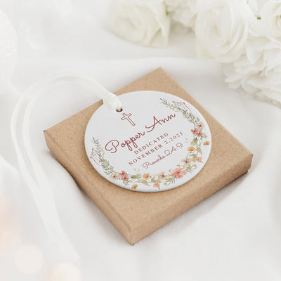 Personalized Baby Dedication Ornament: Ceramic Christian Keepsake