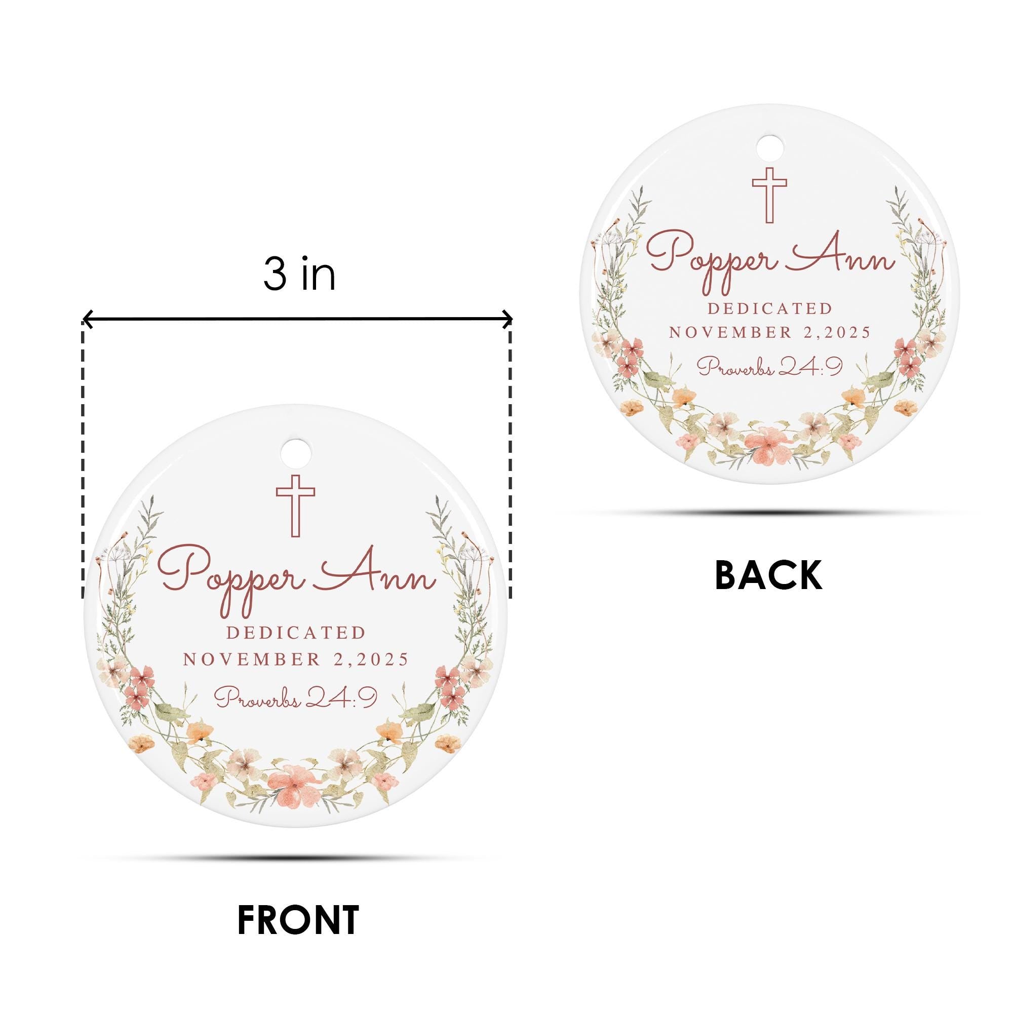 Personalized Baby Dedication Ornament: Ceramic Christian Keepsake