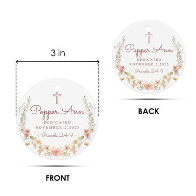 Personalized Baby Dedication Ornament: Ceramic Christian Keepsake