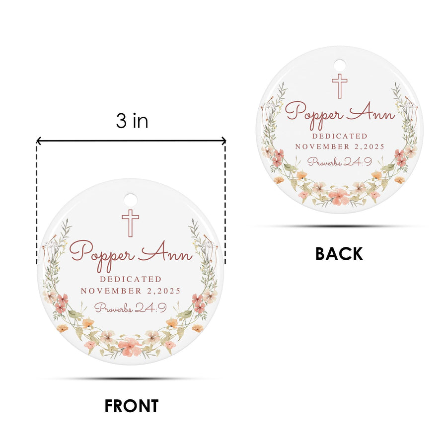 Personalized Baby Dedication Ornament: Ceramic Christian Keepsake
