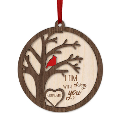 Cardinal Memorial Ornament – Wooden In Loving Memory Christmas Decoration - Remembrance Gift - Personalized Sympathy Gift