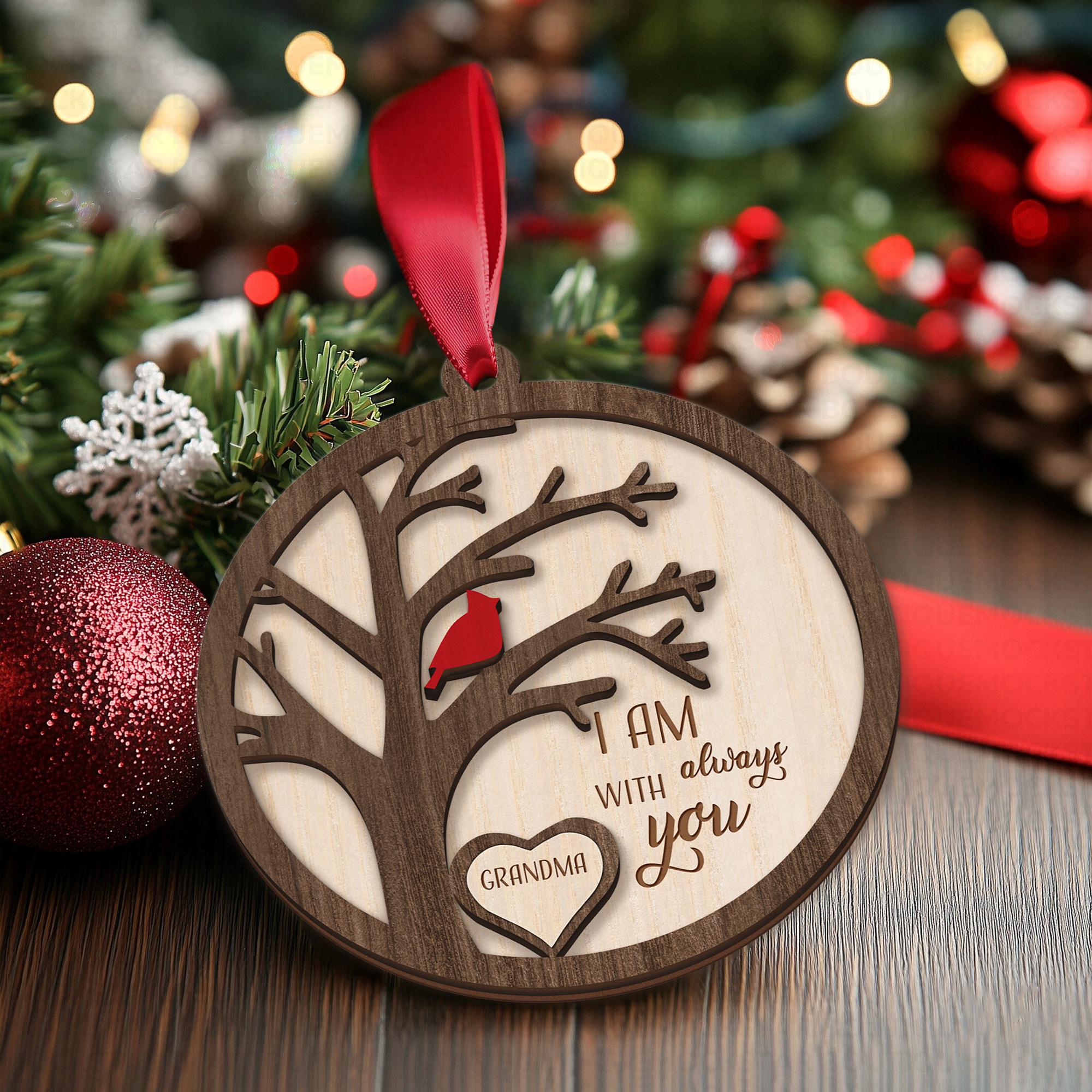 Cardinal Memorial Ornament – Wooden In Loving Memory Christmas Decoration - Remembrance Gift - Personalized Sympathy Gift