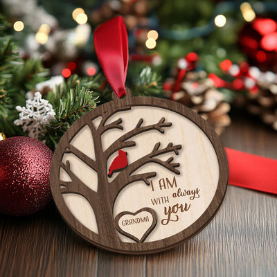 Cardinal Memorial Ornament – Wooden In Loving Memory Christmas Decoration - Remembrance Gift - Personalized Sympathy Gift