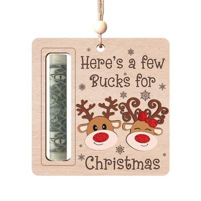 Funny Wooden Reindeer Money Holder Ornament: Christmas Cash Gift