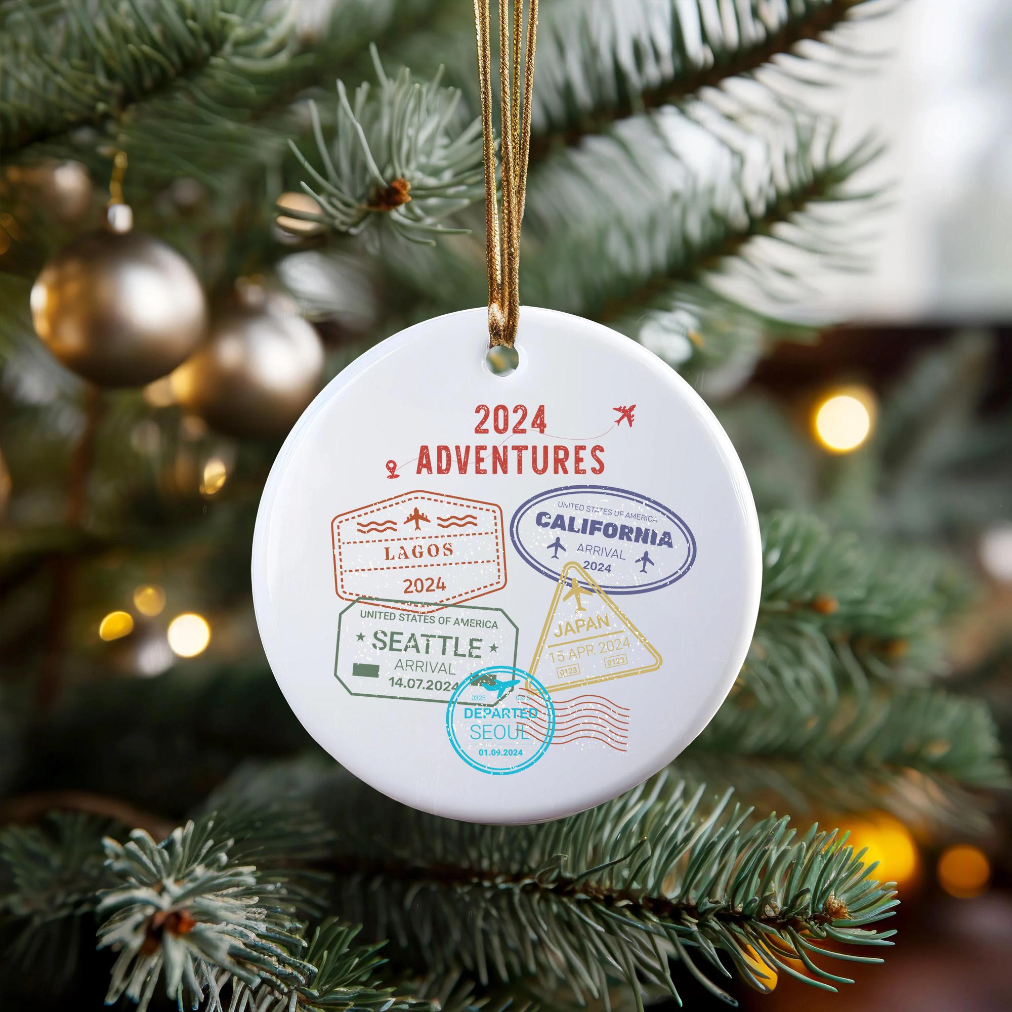 Personalized 2025 Travel Ornament: Ceramic Adventure Keepsake