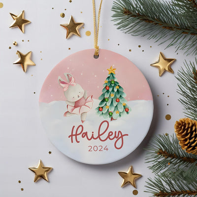 Personalized Ballerina Bunny Christmas Ornament: Girls Keepsake Gift