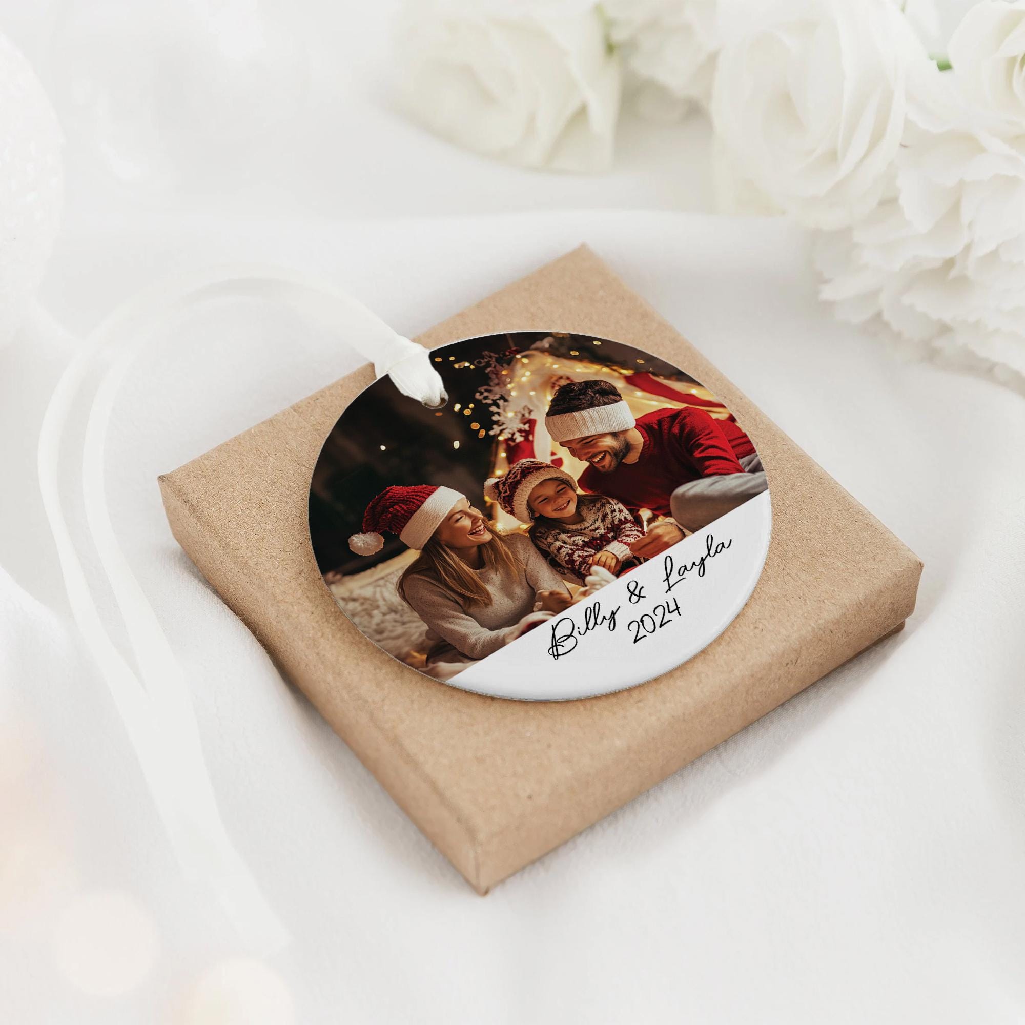 Personalized Photo Christmas Ornament: Custom Ceramic Family Keepsake