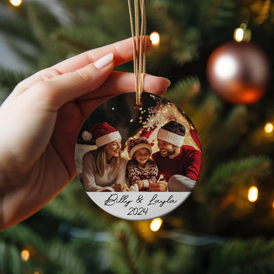Personalized Photo Christmas Ornament: Custom Ceramic Family Keepsake