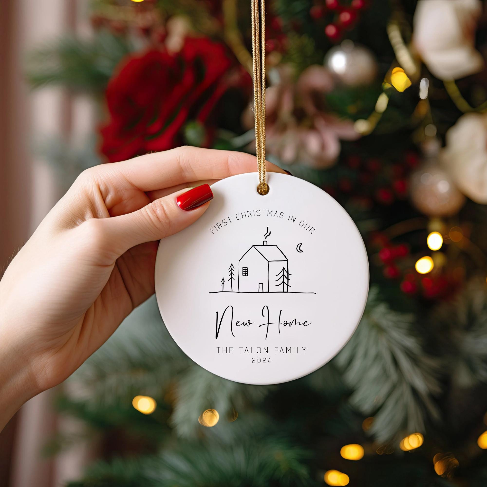 First Christmas in Our New Home Ornament 2025: Personalized Ceramic Keepsake