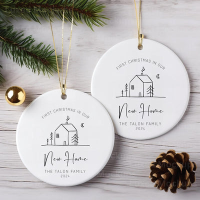First Christmas in Our New Home Ornament 2025: Personalized Ceramic Keepsake