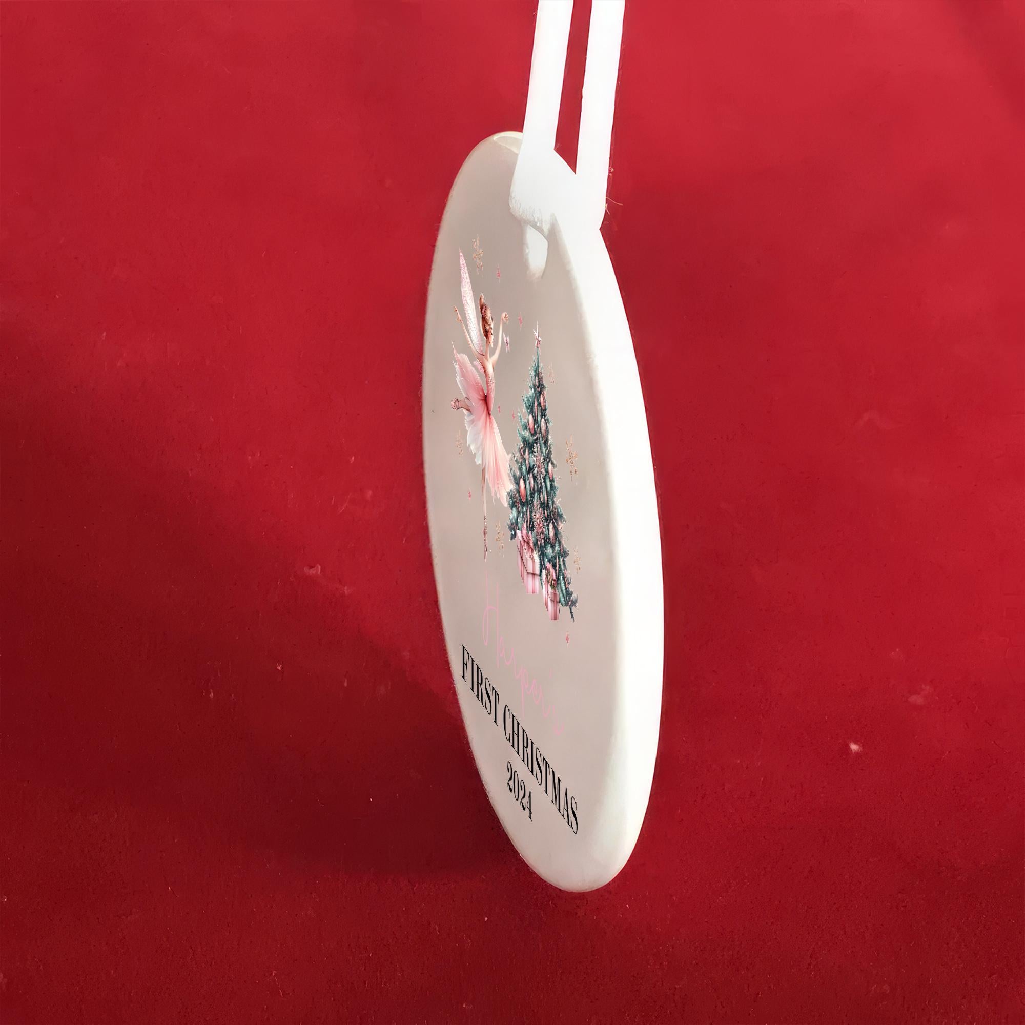 Personalized Baby Girl First Christmas Ornament 2025: Fairy Ballerina Keepsake