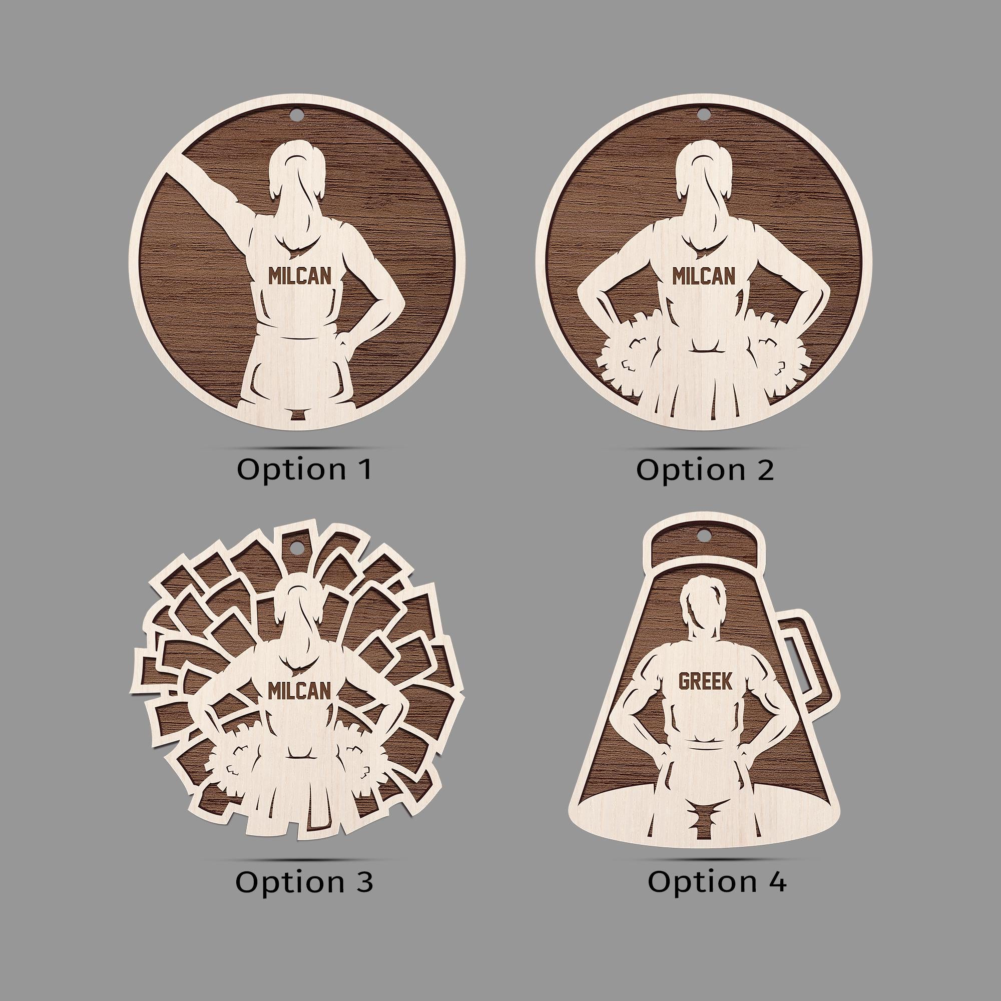 Personalized Cheerleader Christmas Ornament - Custom Wooden Cheer Team Spirit Ornament - Sports Holiday Gift