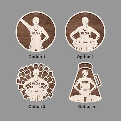 Personalized Cheerleader Christmas Ornament - Custom Wooden Cheer Team Spirit Ornament - Sports Holiday Gift