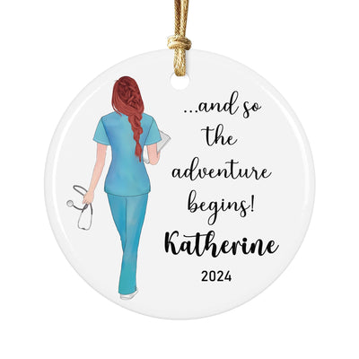 Personalized Nurse Graduation Ornament 2025: Ceramic Christmas Keepsake