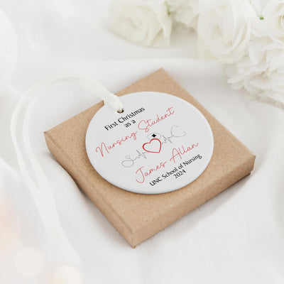 Personalized Nursing Student First Christmas Ornament: Stethoscope Keepsake