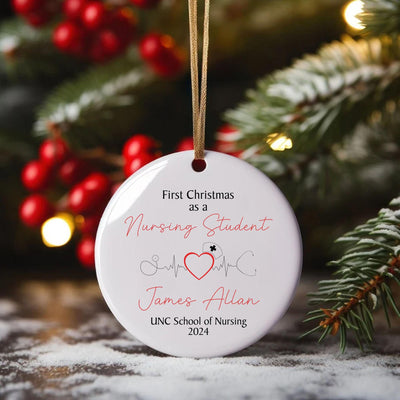 Personalized Nursing Student First Christmas Ornament: Stethoscope Keepsake