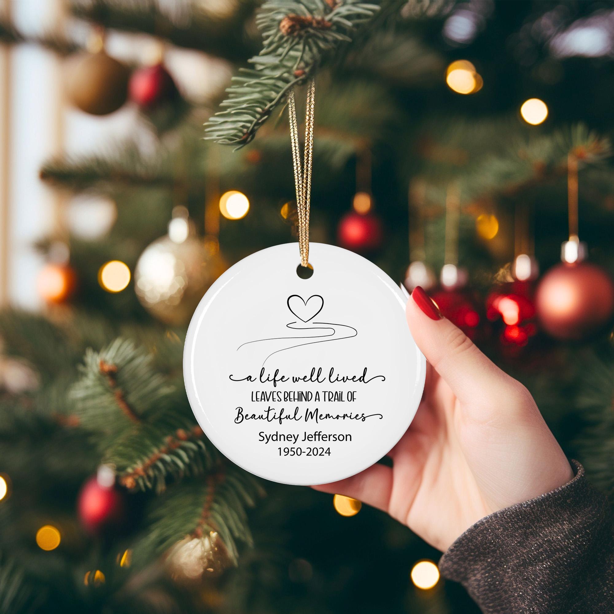 Personalized Memorial Ornament: "A Life Well Lived" Ceramic Keepsake