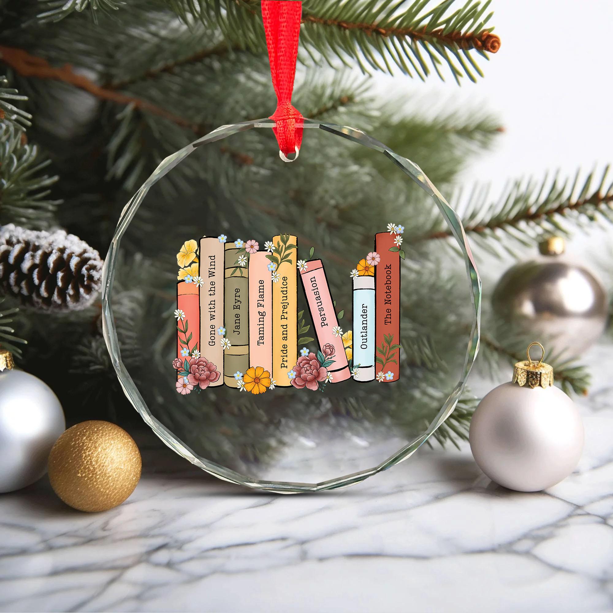 Personalized Book Lover Ornament - Custom Bookshelf Ornament - Custom Books Ornament - Custom Book Club Gift