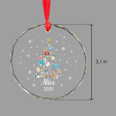 Personalized Medical Christmas Ornament: Glass Keepsake Gift for Healthcare Workers