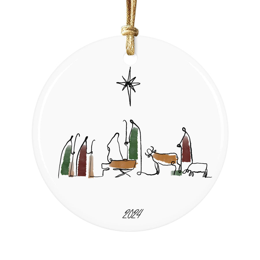 Minimalist Nativity Scene Ornament 2025 - Christian Ornament Christmas Gift - Baby Jesus Ornament - Christmas Nativity Scene Ornament