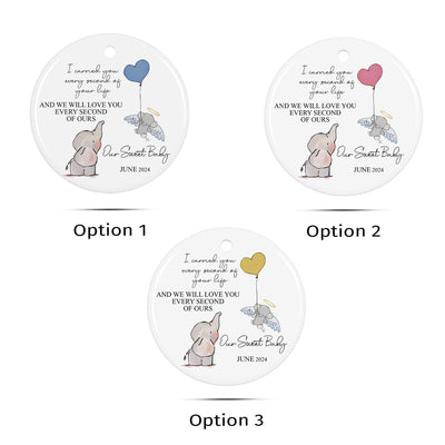 Personalized Baby Memorial Ornament 2025: Elephant Keepsake