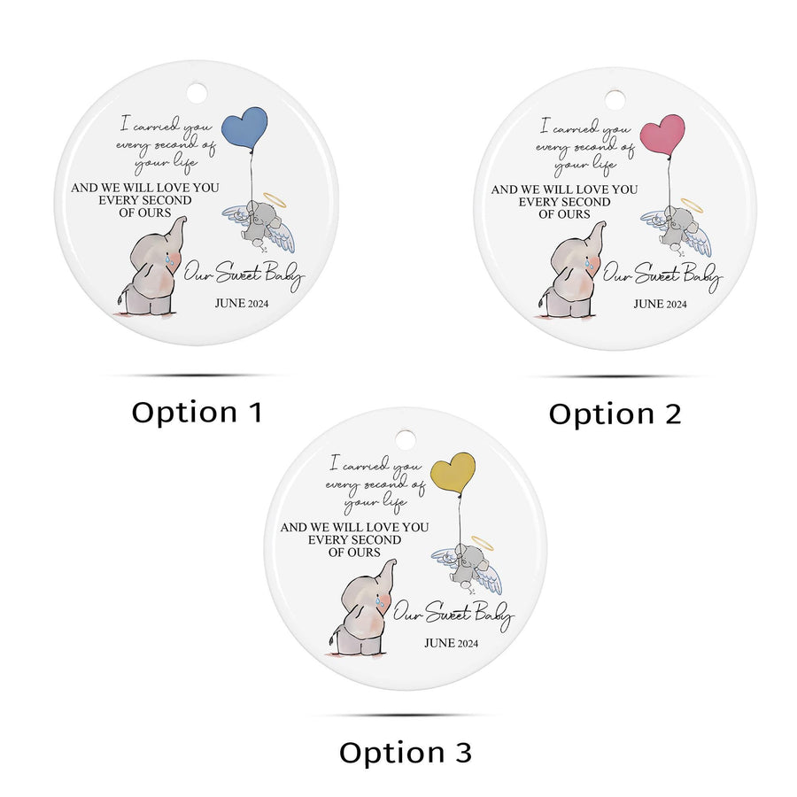 Personalized Baby Memorial Ornament 2025: Elephant Keepsake