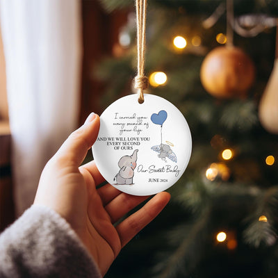 Personalized Baby Memorial Ornament 2025: Elephant Keepsake