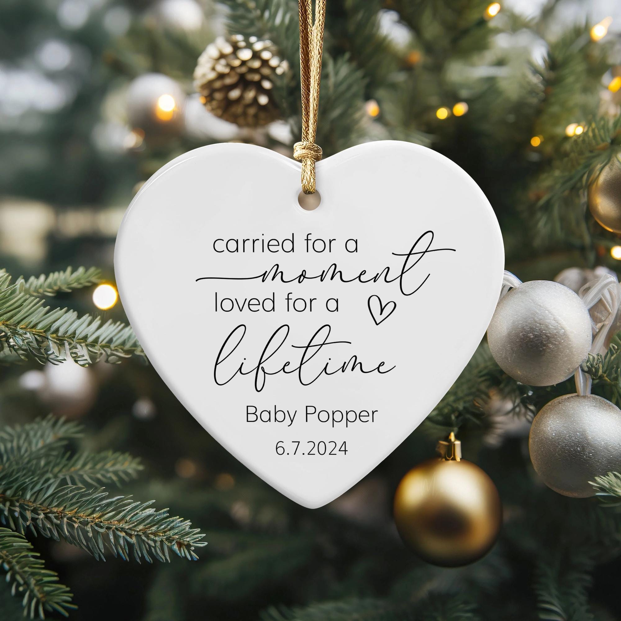 Personalized Memorial Heart Ornament 2025: Baby Loss Remembrance Keepsake