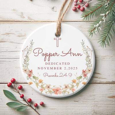 Personalized Baby Dedication Ornament: Ceramic Christian Keepsake