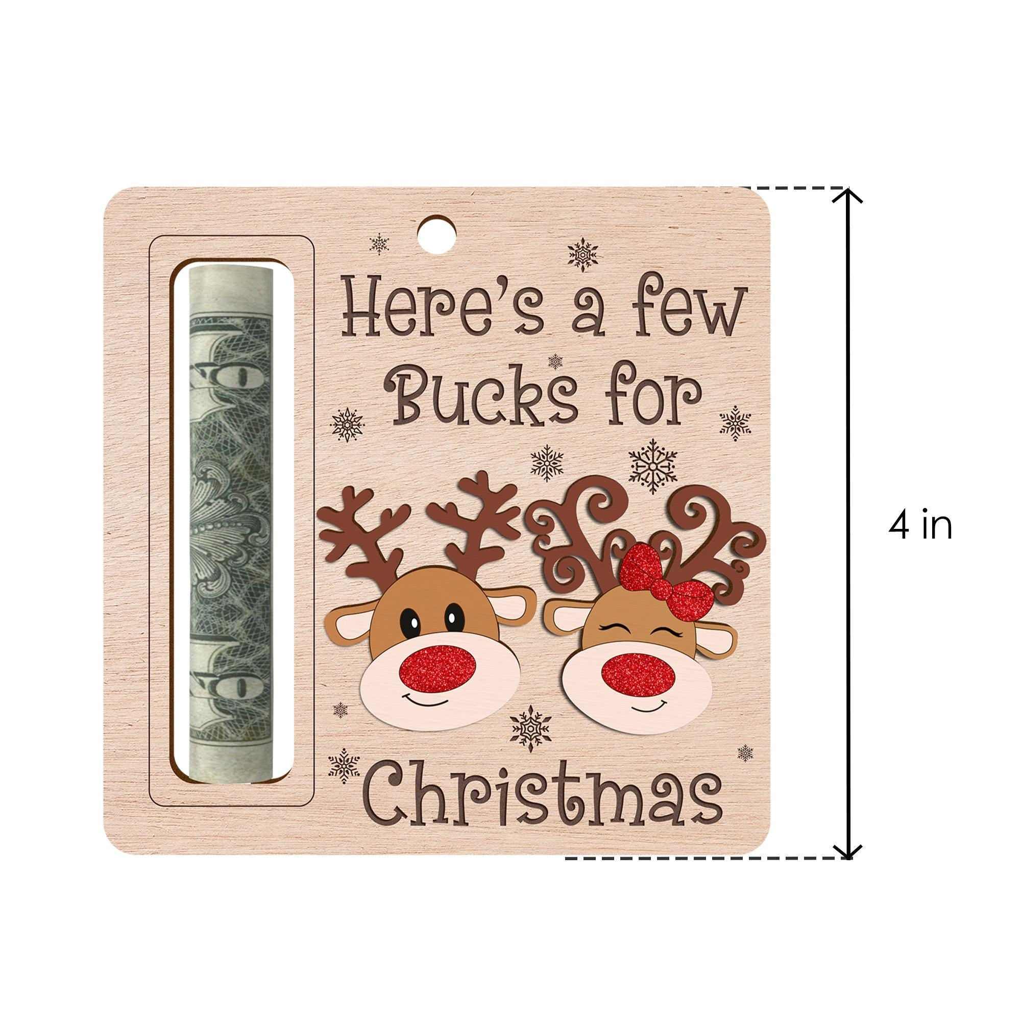 Funny Wooden Reindeer Money Holder Ornament: Christmas Cash Gift