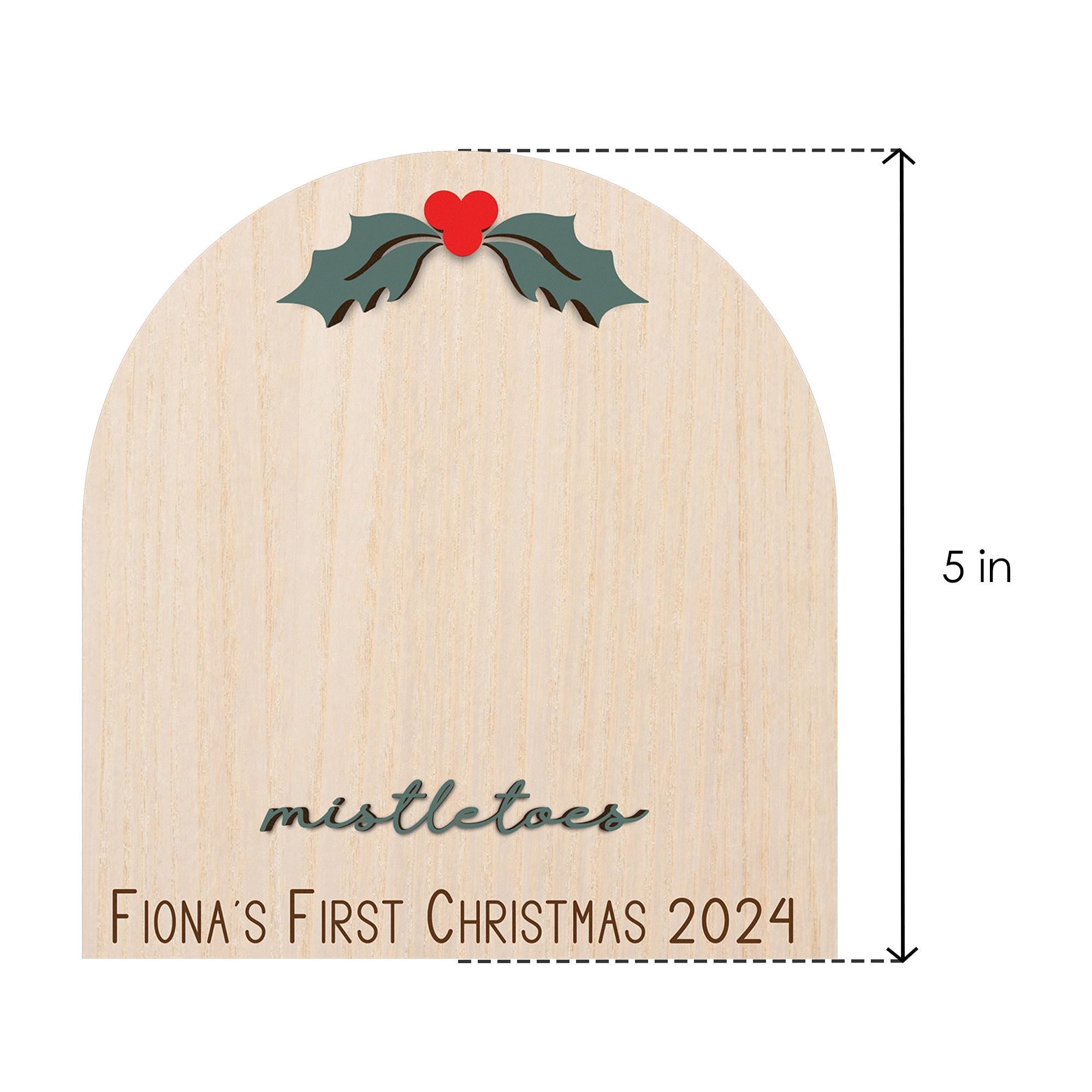 Personalized Baby's First Christmas Ornament: Mistletoe Footprint Keepsake