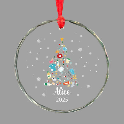 Personalized Medical Christmas Ornament: Glass Keepsake Gift for Healthcare Workers