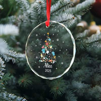 Personalized Medical Christmas Ornament: Glass Keepsake Gift for Healthcare Workers