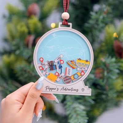 Personalized Travel Adventure Ornament, Vacation Keepsake, Travel Lover Gift, Travel Gifts For Her, Travel Gifts For Him, Couple Adventure