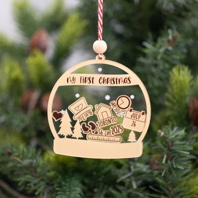 Personalized Baby's First Christmas Ornament, Birth Stat Ornament, Baby Ornament Christmas, Baby Shower Gift Ideas, Custom Newborn